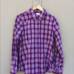 Vintage Route 66 Plaid Botton Down Shirt - Large